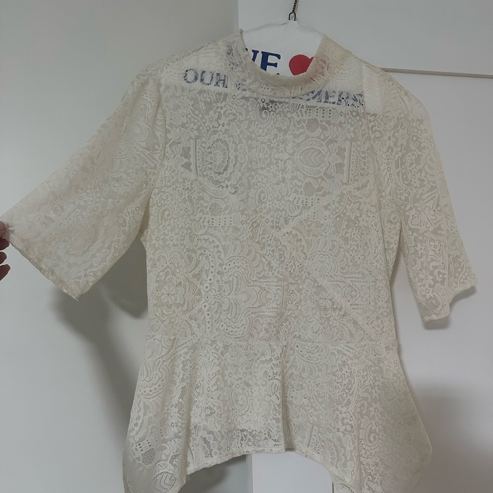 BCBGMaxAzria Ivory Lace Blouse